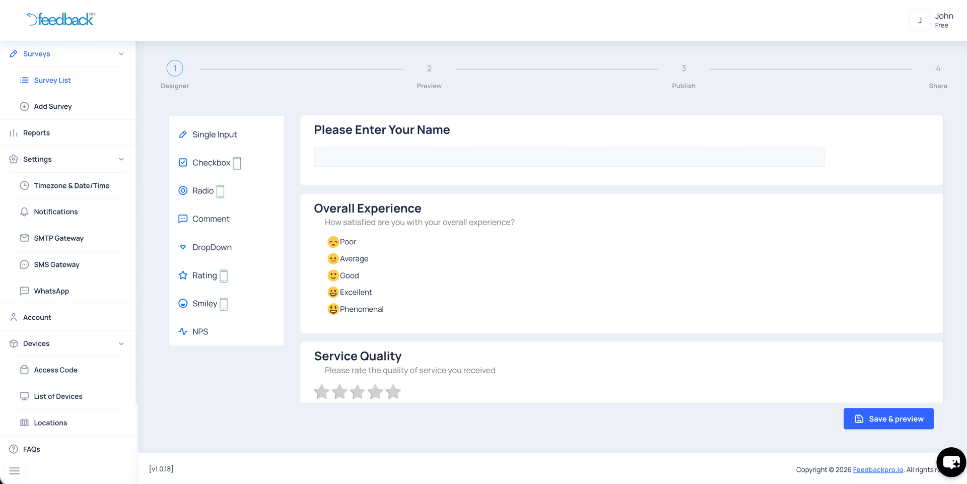 Customizable Surveys